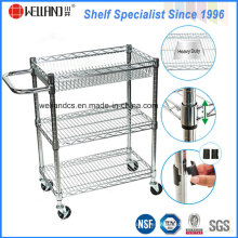 3tiers Cajones de acero cromado ajustable Rack Trolley